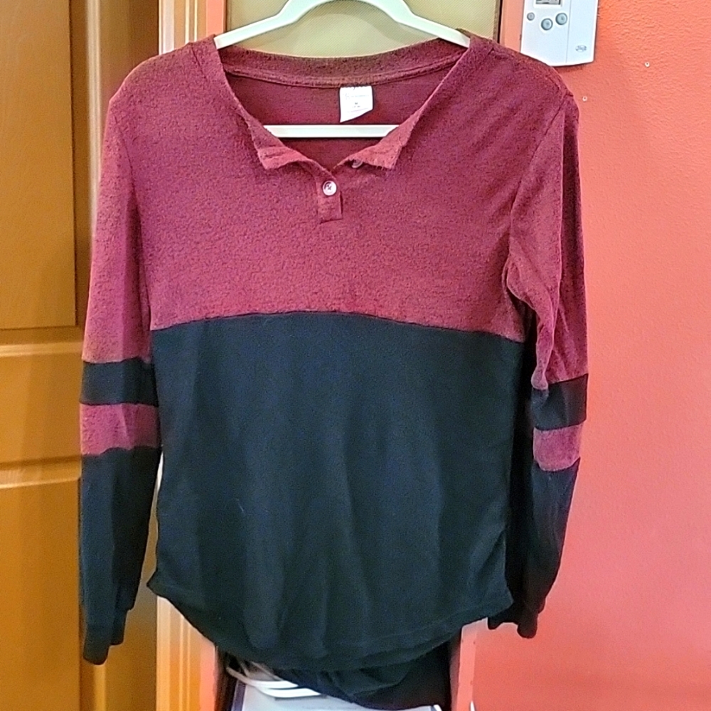 No Boundaries Button Neck Long Sleeve